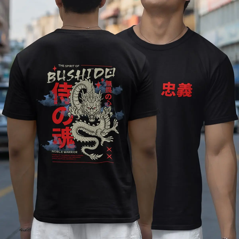 Camiseta Básica Masculina GuGi – Dragão Bushido Samurai