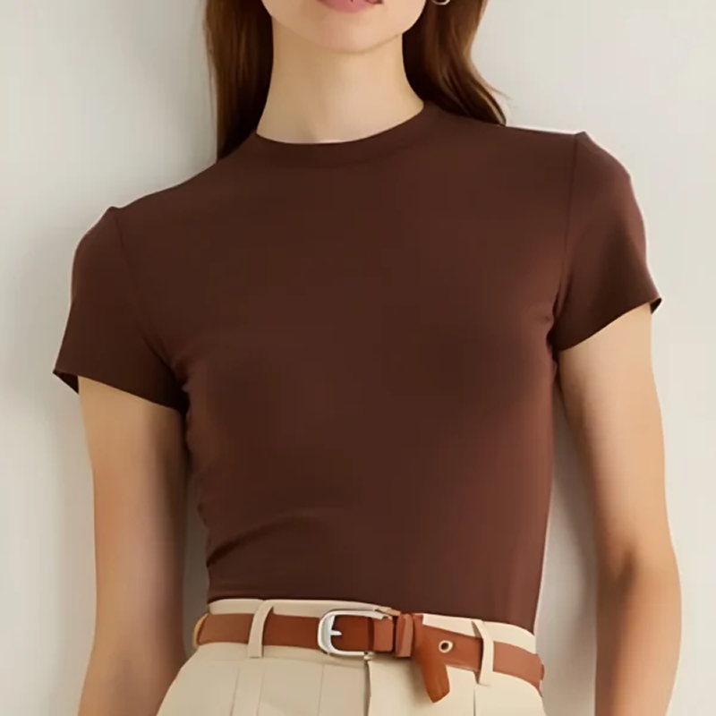 Camiseta Feminina Básica  Algodão Lisa