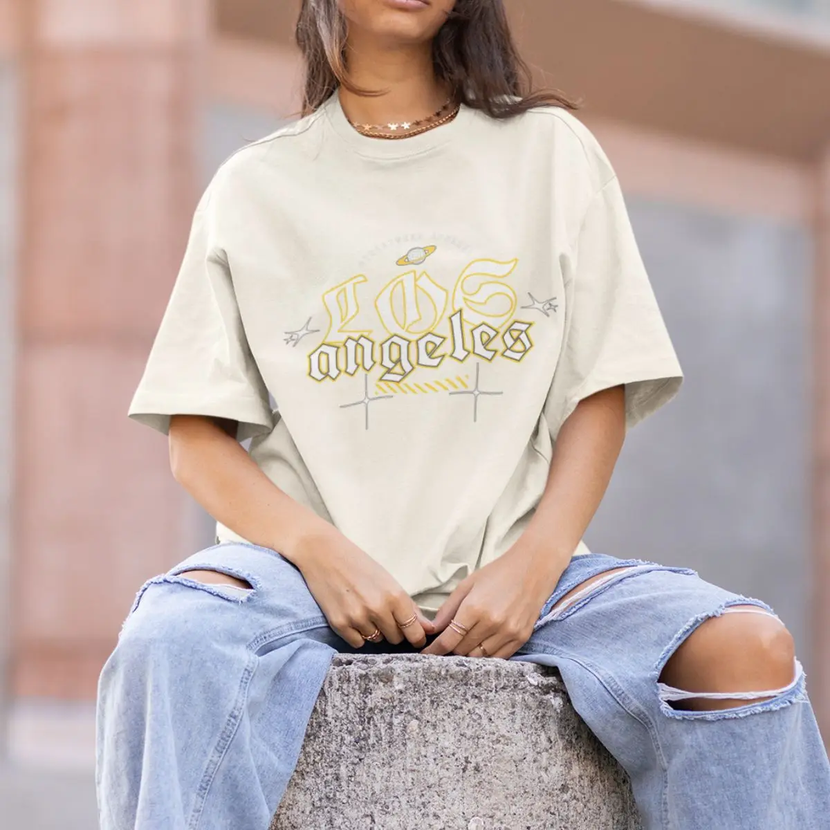 Camiseta Básica Masculina – Rosa Be Your Self Oversized