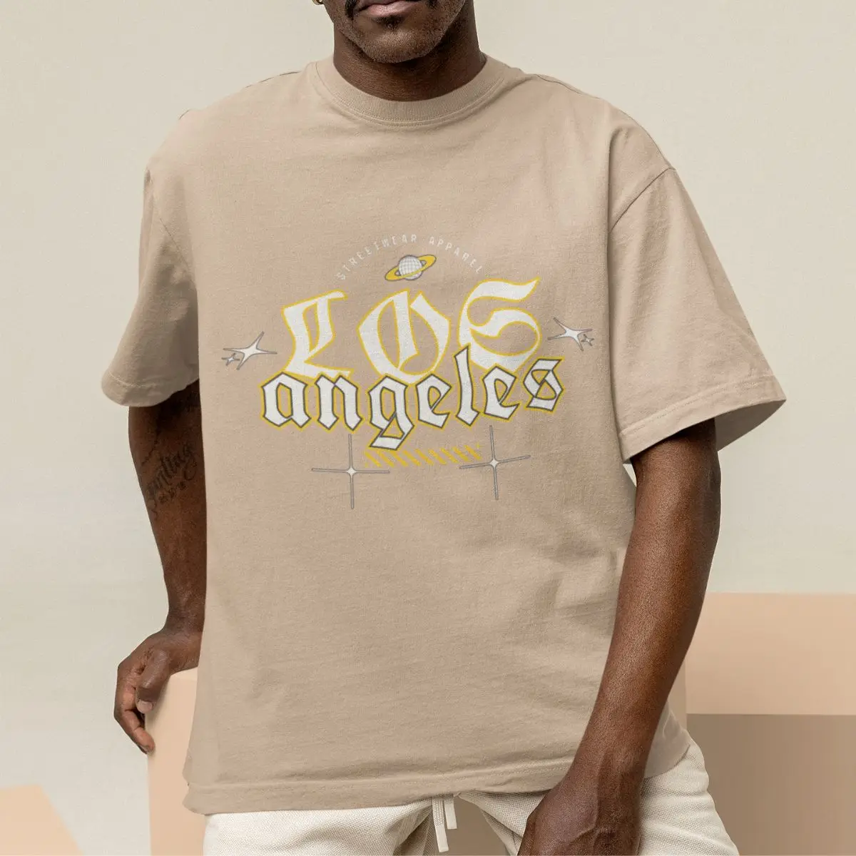 Camiseta Básica Masculina – Rosa Be Your Self Oversized