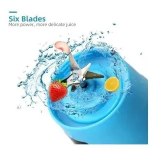 Mini Liquidificador Portátil USB 6 Lâminas – Recarregável