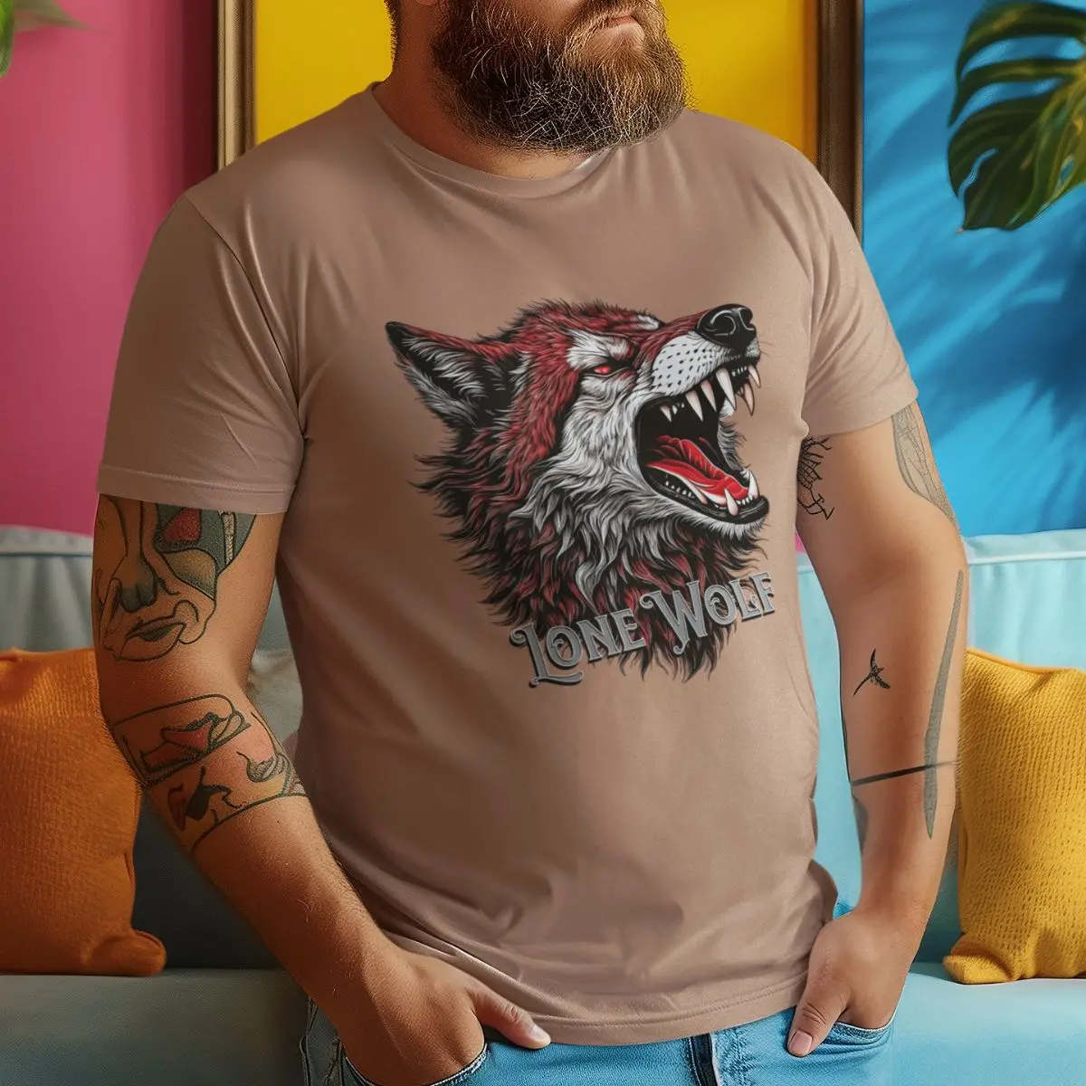 Camiseta Masculina  Lobo Lone Wolf