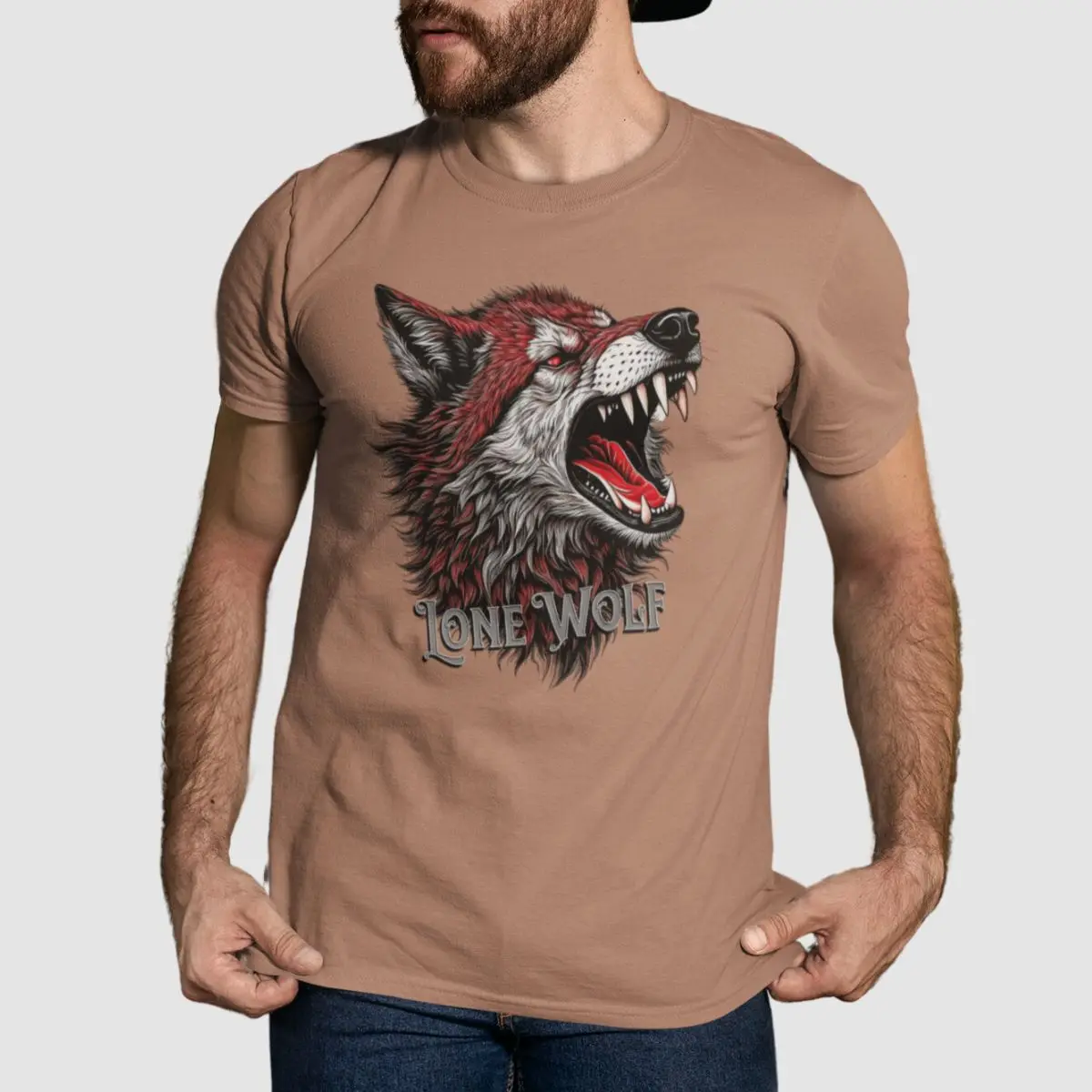 Camiseta Masculina  Lobo Lone Wolf