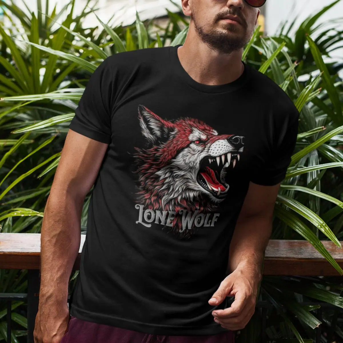 Camiseta Masculina  Lobo Lone Wolf