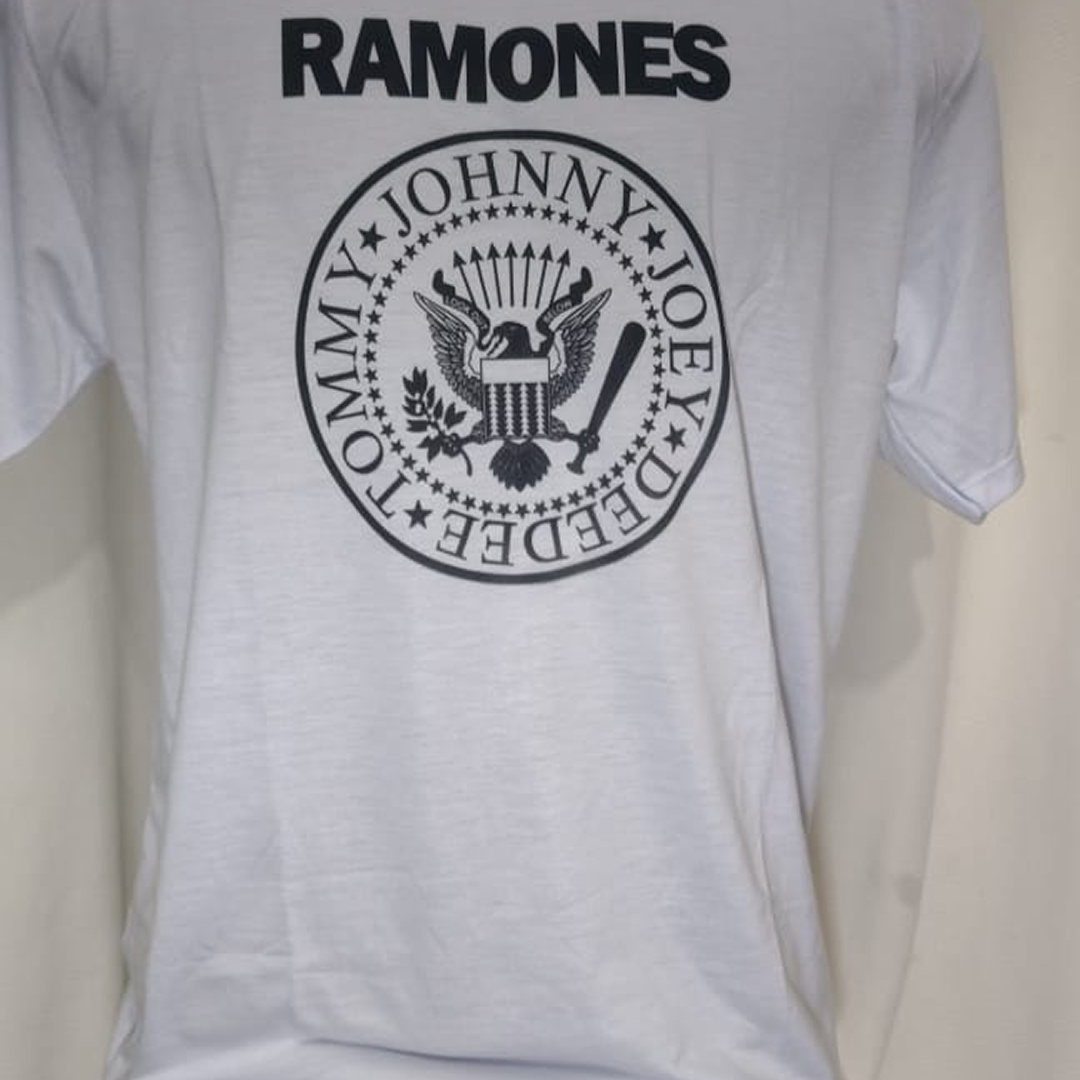  Camiseta Ramones Branca Gola Redonda Tam G