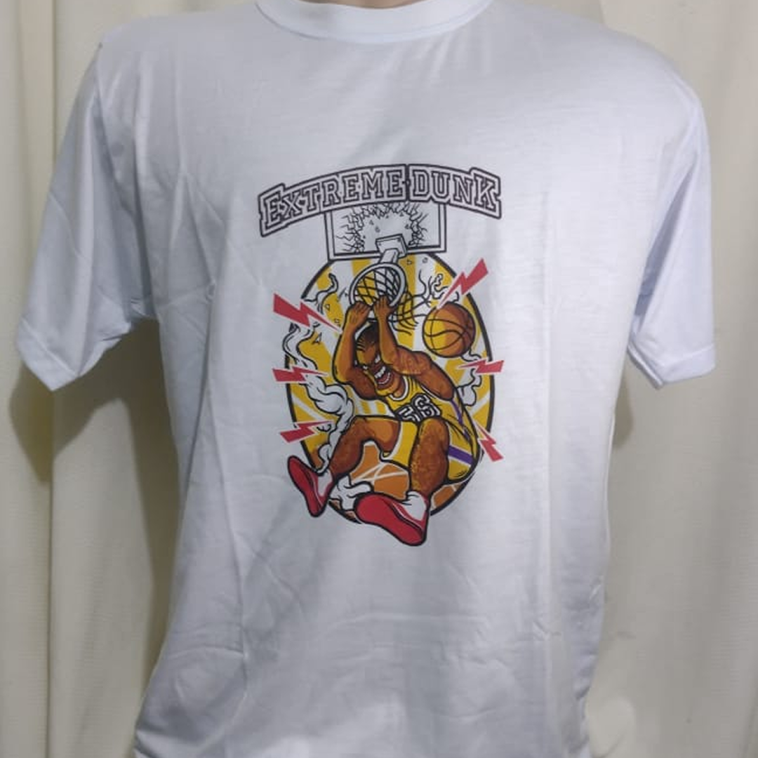  Camiseta Basquete Branca | Gola Redonda | Tamanho G