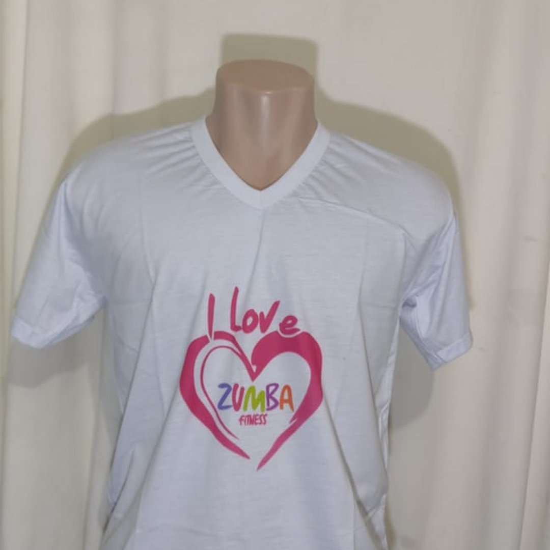  Camiseta I Love Zumba – Tam M, Branca, Gola V
