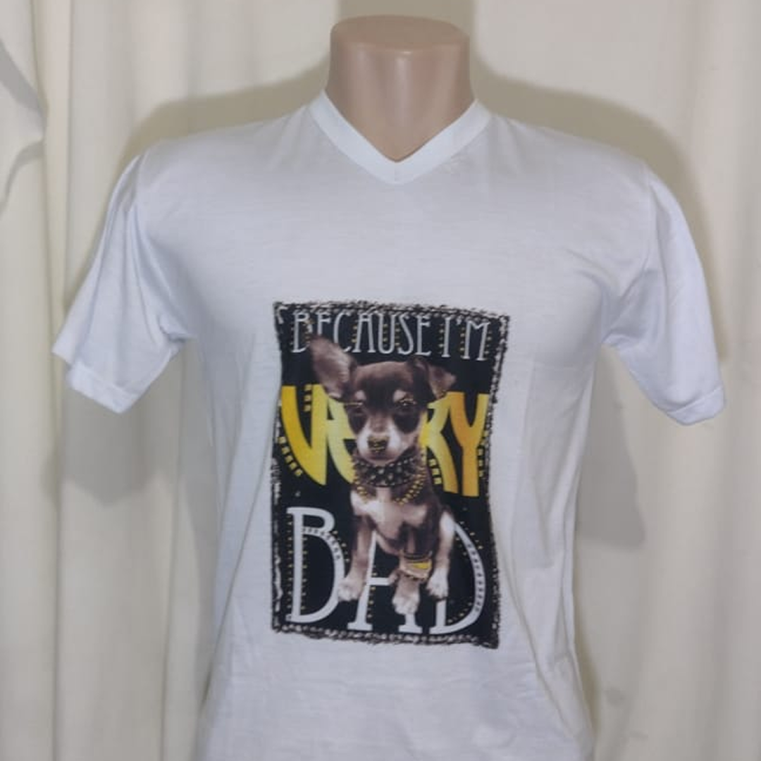 Camiseta Be Cause in Bad – Tam P, Branca, Gola V