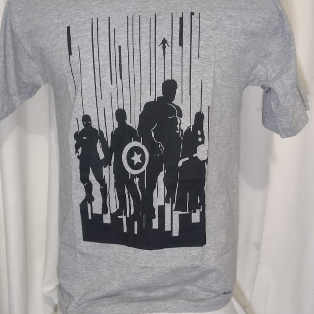  Camiseta Cinza dos Vingadores | Gola Redonda |