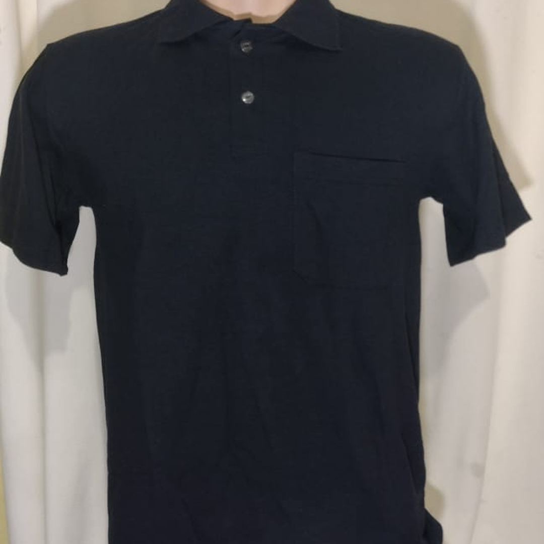 Camiseta Polo Preta dos Vingadores | Estampa Traseira | Tam. G