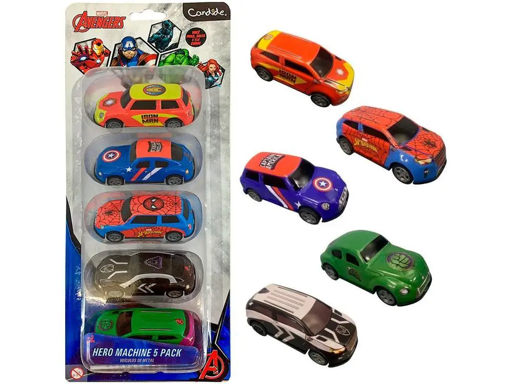  Kit Carrinhos Marvel Avengers Hero Machine – Candide