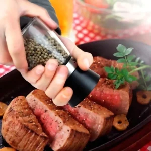 Kit 2 Moedores de Temperos em Vidro e Inox