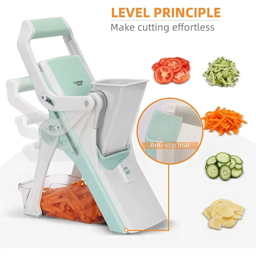 Multi Cortador Manual de Legumes e Verduras 5 em 1 – Inox