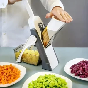 Multi Cortador Manual de Legumes e Verduras 5 em 1 – Inox